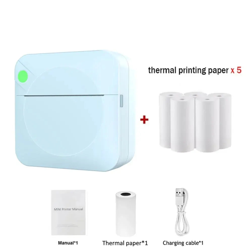 Fun Print Portable Thermal Self-Adhesive Stickers Photo Printer HD Mini Bluetooth 57*25Mm Supplies 2D Label Maker for Phone
