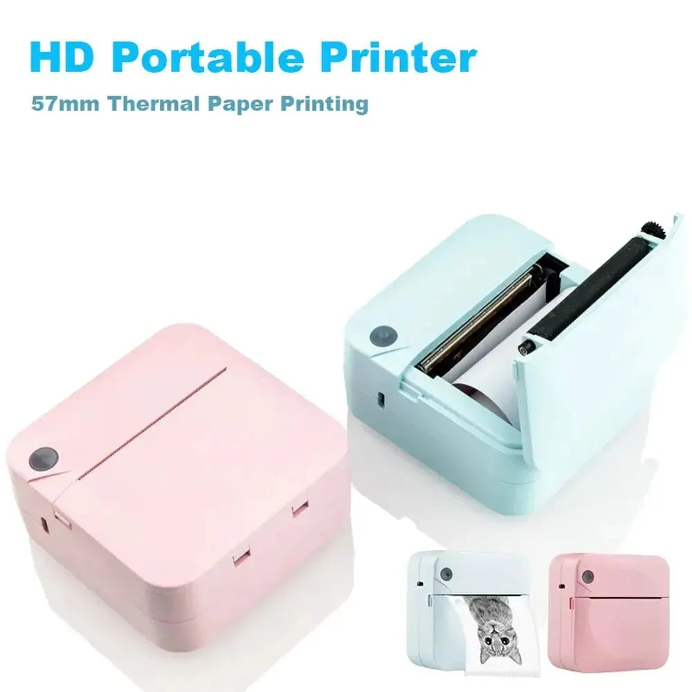 Fun Print Portable Thermal Self-Adhesive Stickers Photo Printer HD Mini Bluetooth 57*25Mm Supplies 2D Label Maker for Phone