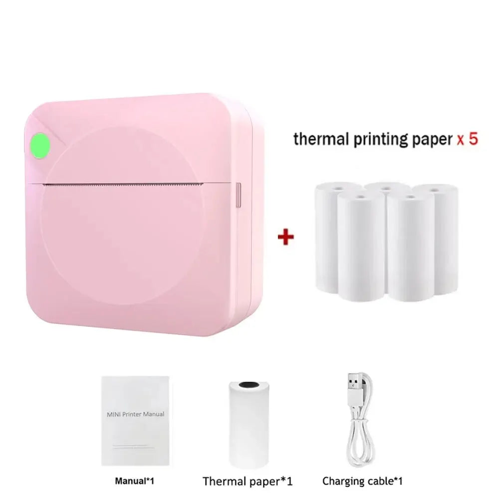 Fun Print Portable Thermal Self-Adhesive Stickers Photo Printer HD Mini Bluetooth 57*25Mm Supplies 2D Label Maker for Phone