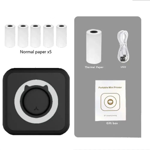 Fun Print Portable Thermal Self-Adhesive Stickers Photo Printer HD Mini Bluetooth 57*25Mm Supplies 2D Label Maker for Phone