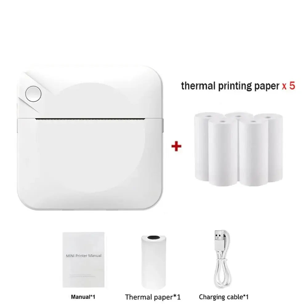 Fun Print Portable Thermal Self-Adhesive Stickers Photo Printer HD Mini Bluetooth 57*25Mm Supplies 2D Label Maker for Phone